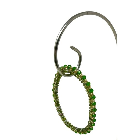 3 Vintage 1990s Handcrafted Green Beaded Bracelets - Picture 7 of 7